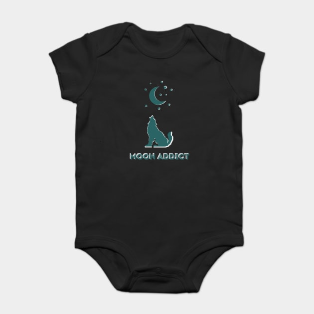 Moon Addict - Howling Wolf Baby Bodysuit by SpaceART